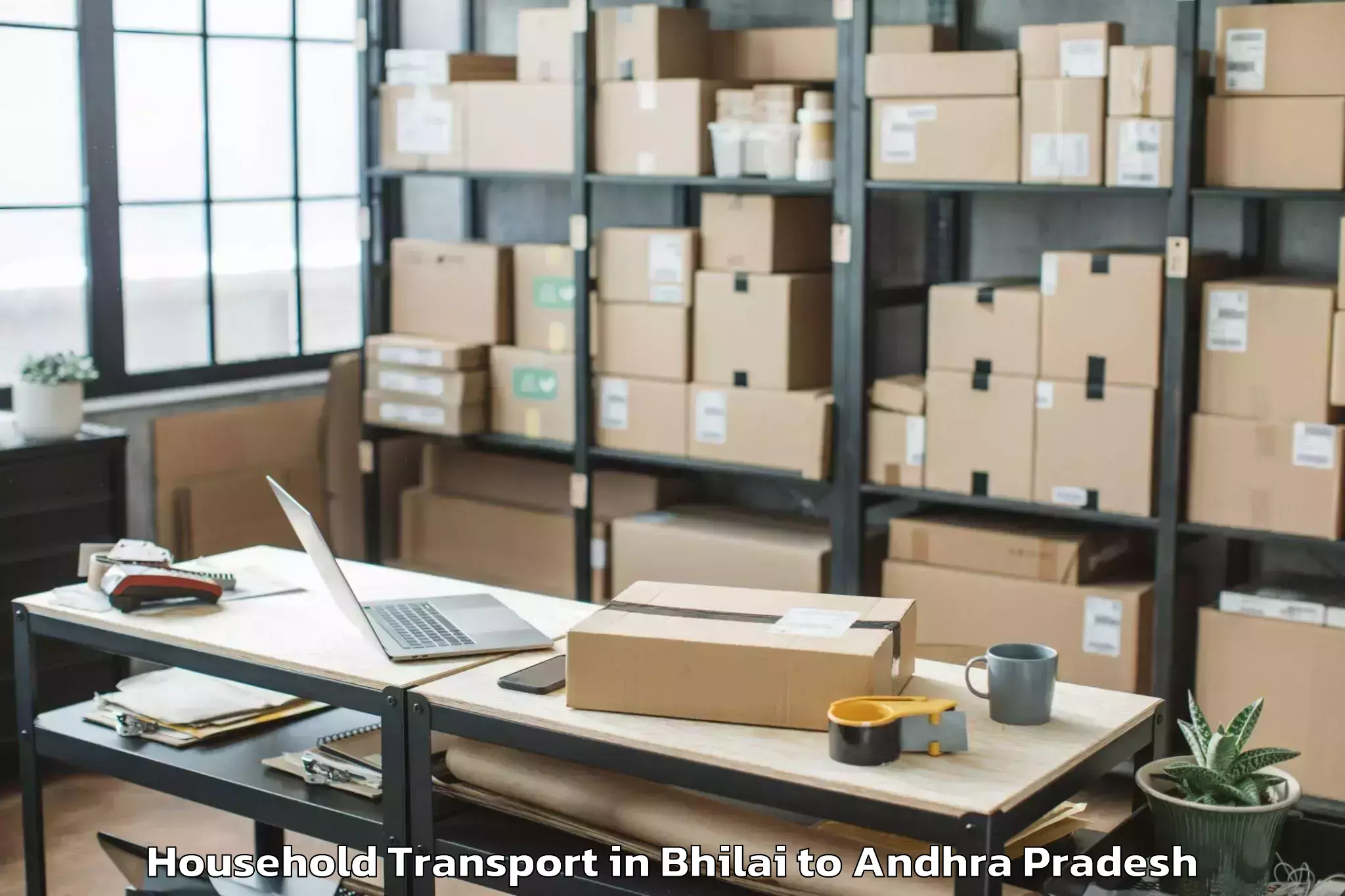 Book Bhilai to Kajuluru Household Transport